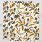 Acorns and oak leaves on off white (Front/Back)