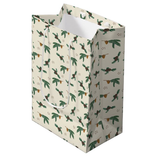 Acorns and pineapples medium gift bag (Front Angled)