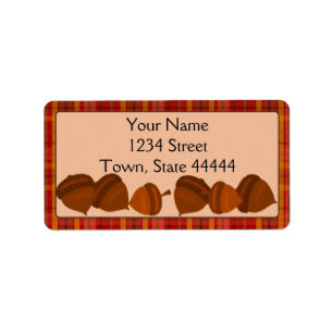 Acorns and Plaid, Thanksgivng Address Labels