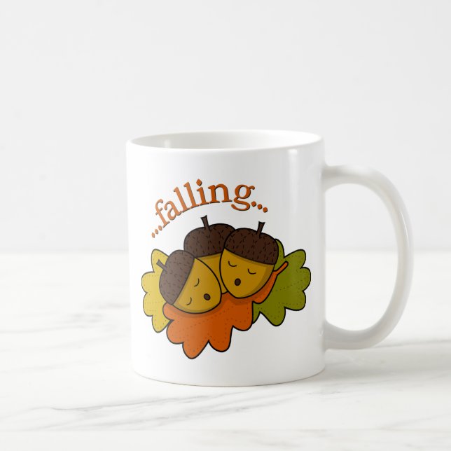 acorns falling (asleep) coffee mug (Right)