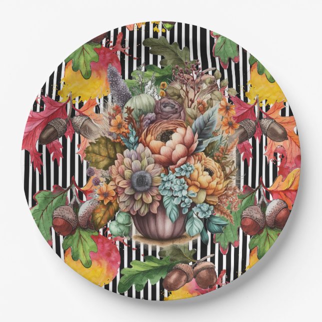 Acorn's In The Fall Paper Plates (Front)