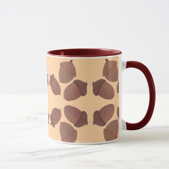 Acorns Pattern on Custom Mugs (Right)