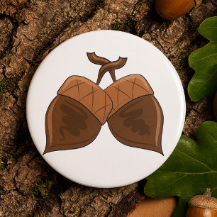 Acorns Rustic Autumn Forest Nature Button
