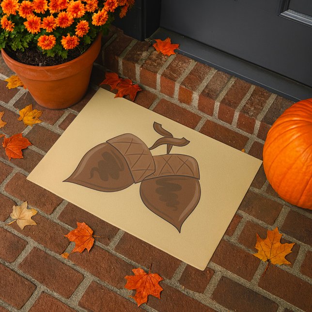 Acorns Rustic Autumn Forest Nature Doormat (Creator Uploaded)