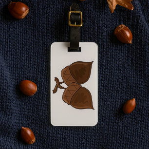 Acorns Rustic Autumn Forest Nature Luggage Tag