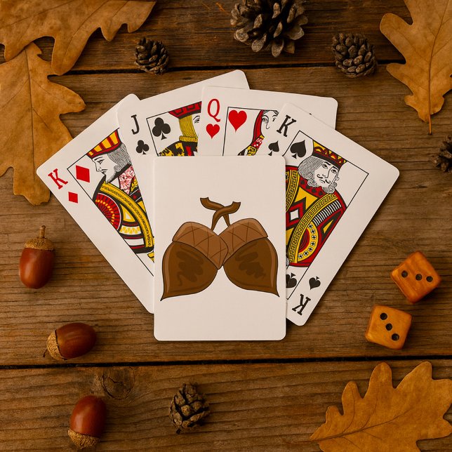 Acorns Rustic Autumn Forest Nature Poker Cards (Creator Uploaded)