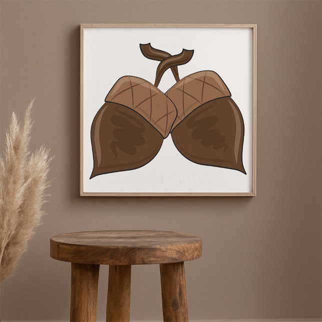 Acorns Rustic Autumn Forest Nature Poster (Creator Uploaded)
