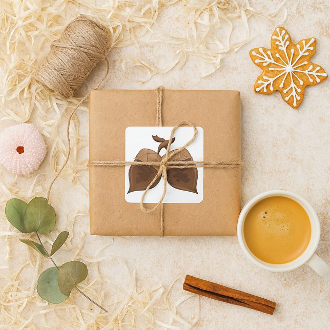 Acorns Rustic Autumn Forest Nature Square Sticker (Creator Uploaded)