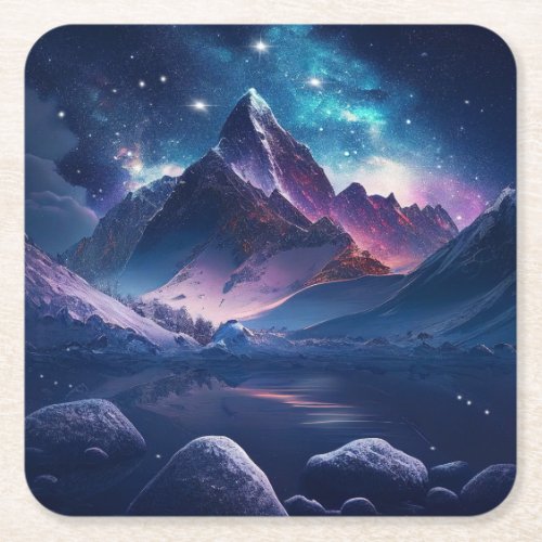 ACOTAR Coasters Night Court Mountains Square Paper Coaster