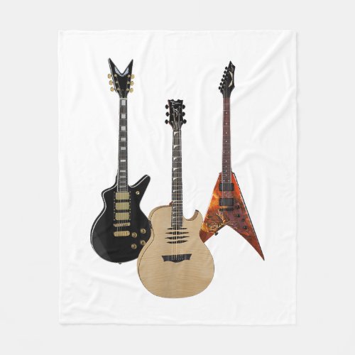 Acoustic And Electric Guitars Rock Music Player Co Fleece Blanket