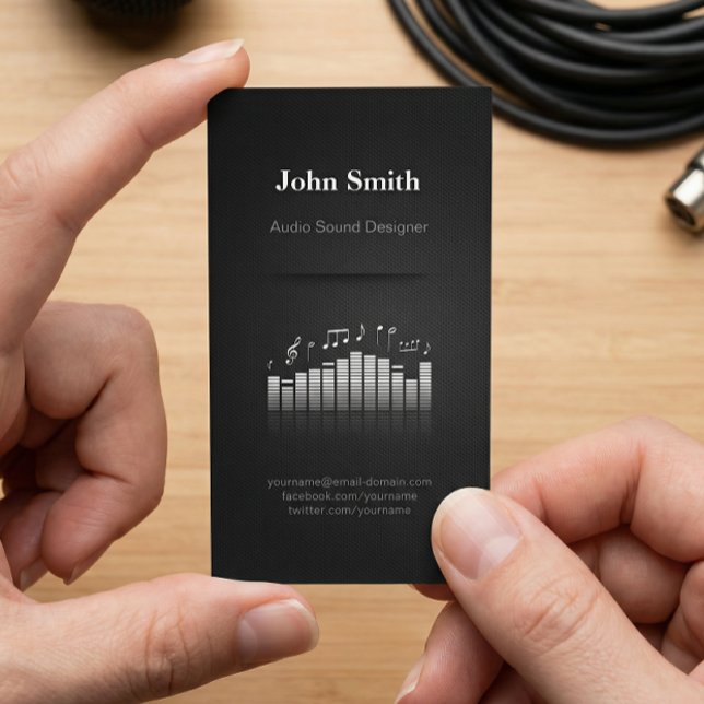 Acoustic Audio Sound Designer Engineer Director Business Card (Creator Uploaded)