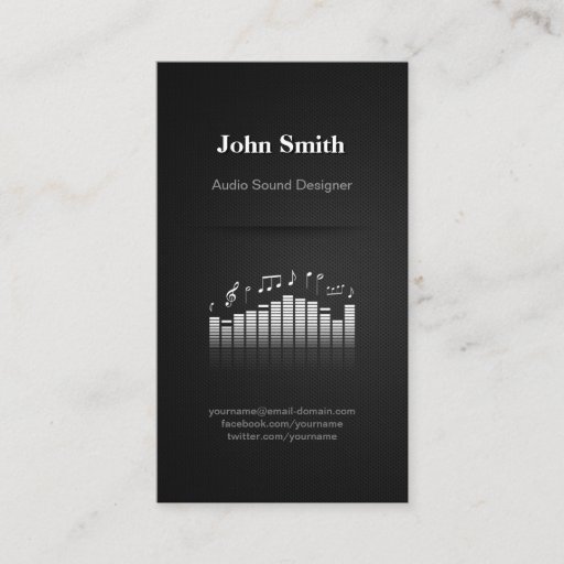 Customizable Acoustic Audio Sound Designer Engineer Director Business Card Templates