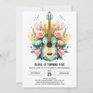 Acoustic Ballad Guitar Birthday Invitation
