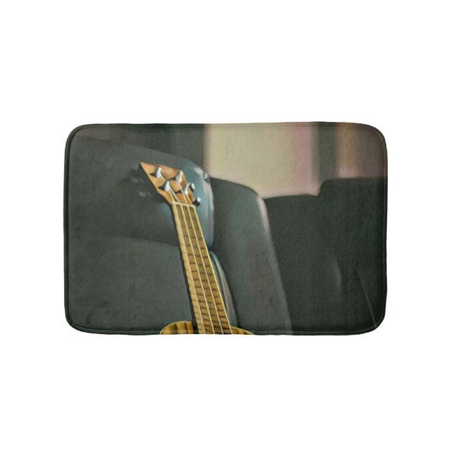 acoustic bass electric guitar gift bath mat (Front)