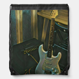 acoustic bass electric guitar gift drawstring bag