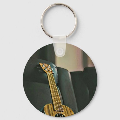 acoustic bass electric guitar gift keychain