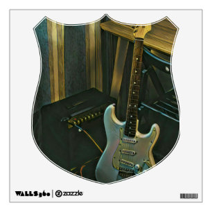 acoustic bass electric guitar gift wall decal