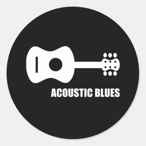 Acoustic Blues Classic Round Sticker