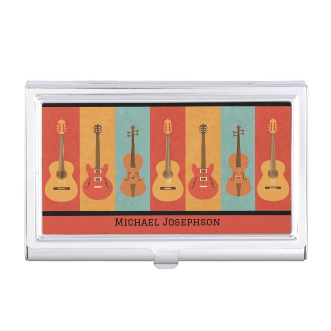Acoustic, Electric Guitars and Violas Business Card Case (Front)