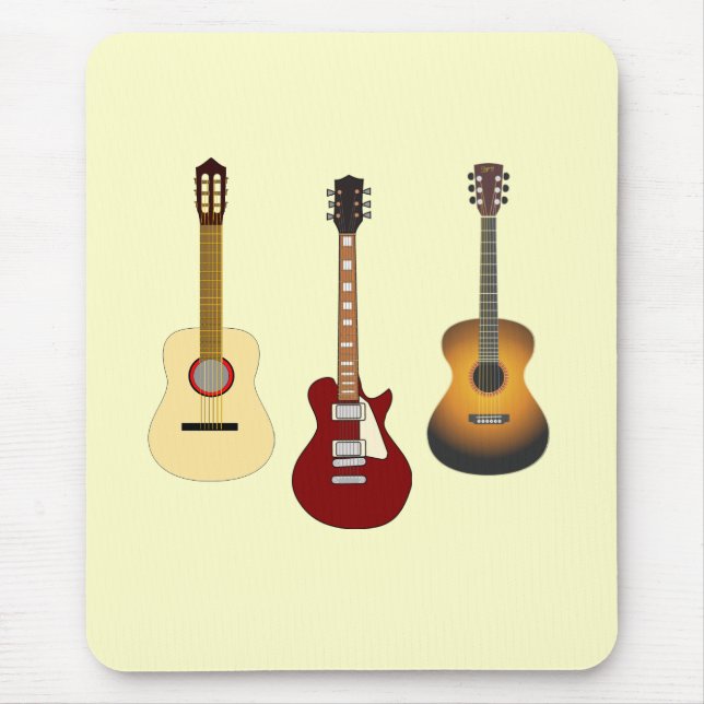 Acoustic  Electric Guitars Musician Band Guitarist Mouse Pad (Front)