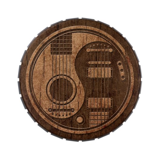 Acoustic Electric Guitars Yin Yang Wood Effect Jelly Belly Candy Tin (Top)
