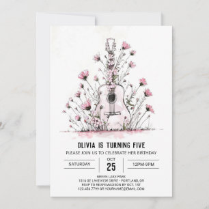 Acoustic Fun Guitar Birthday Invitation