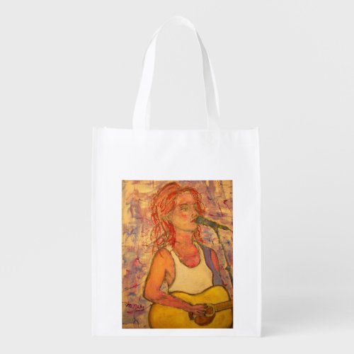 Acoustic Girl Grocery Bag
