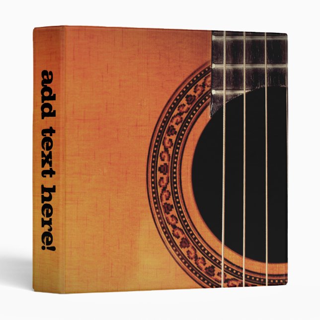 Acoustic Guitar 3 Ring Binder (Front/Spine)