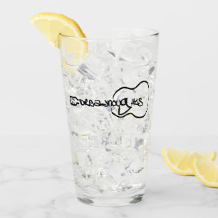 Acoustic Guitar Abstract Logo black Glass