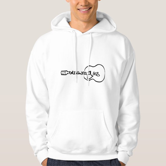 Acoustic Guitar Abstract Logo black Hoodie (Front)