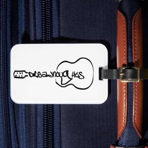 Acoustic Guitar Abstract Logo black Luggage Tag