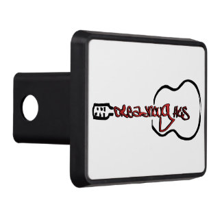 Acoustic Guitar Abstract Logo red Hitch Cover