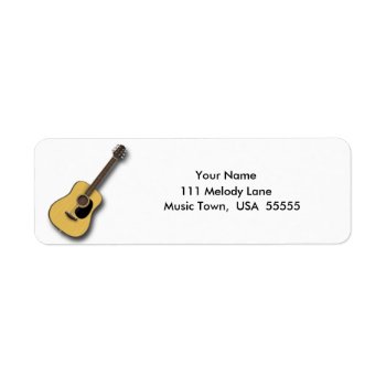 Acoustic Guitar Address Label by oldrockerdude at Zazzle