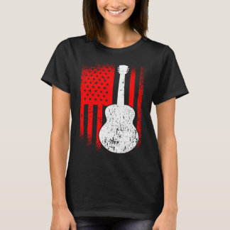 Acoustic Guitar American Flag Guitarist T-Shirt
