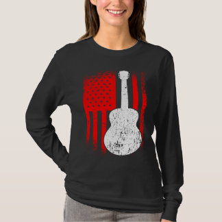 Acoustic Guitar American Flag Guitarist T-Shirt