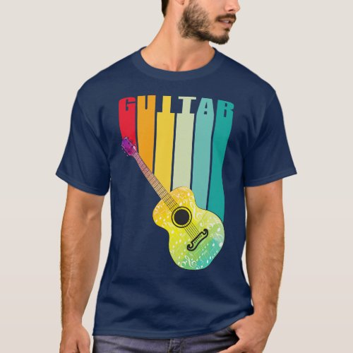 Acoustic guitar and music notes T_Shirt
