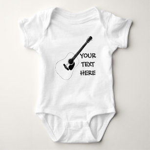 Acoustic Guitar And Your Own Text Baby Bodysuit