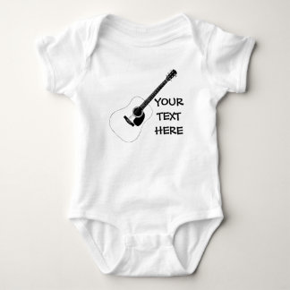 Acoustic Guitar And Your Own Text Baby Bodysuit
