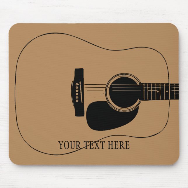Acoustic Guitar And Your Own Text Mouse Pad (Front)