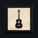 Acoustic Guitar Art Script Background Gift Box<br><div class="desc">An acoustic guitar art design featuring a guitar with a beige script background.  Makes a perfect gift for any guitar player or musician or anyone who loves music.</div>