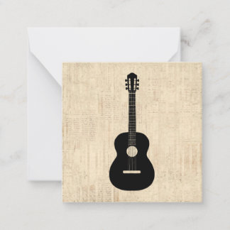 Acoustic Guitar Art Script Background Note Card