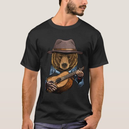 Acoustic Guitar Bear Guitar Player Animal Guitaris T_Shirt