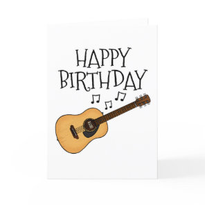 Acoustic Guitar Birthday Card Guitarist Musician