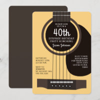 Acoustic Guitar Birthday Party Invitation