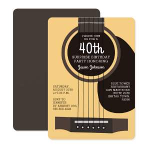 Acoustic Guitar Birthday Party Invitation