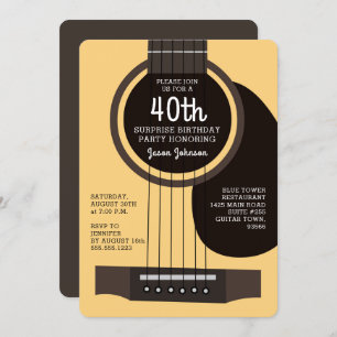 Acoustic Guitar Birthday Party Invitation