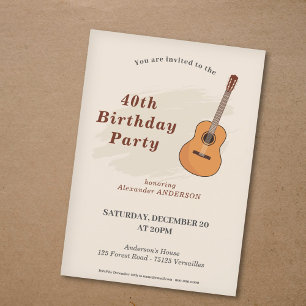 Acoustic Guitar Birthday Party Invitation