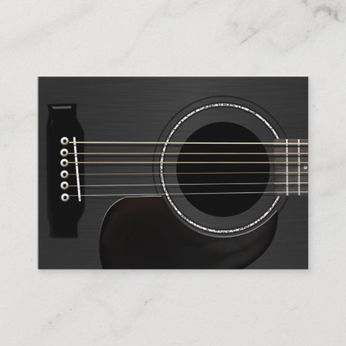 Acoustic Guitar Black Business Card