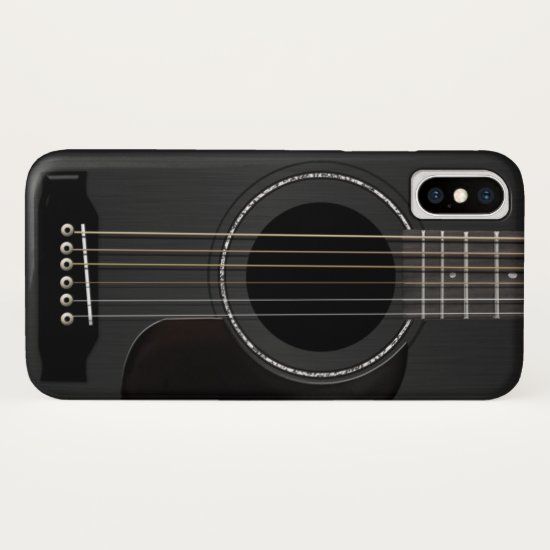Acoustic Guitar Black iPhone X Case