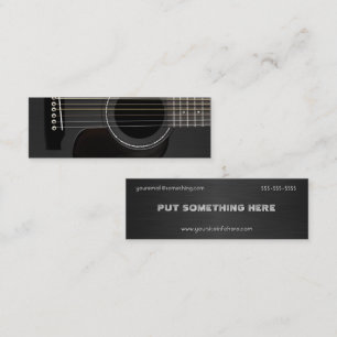Acoustic Guitar Black Mini Business Card
